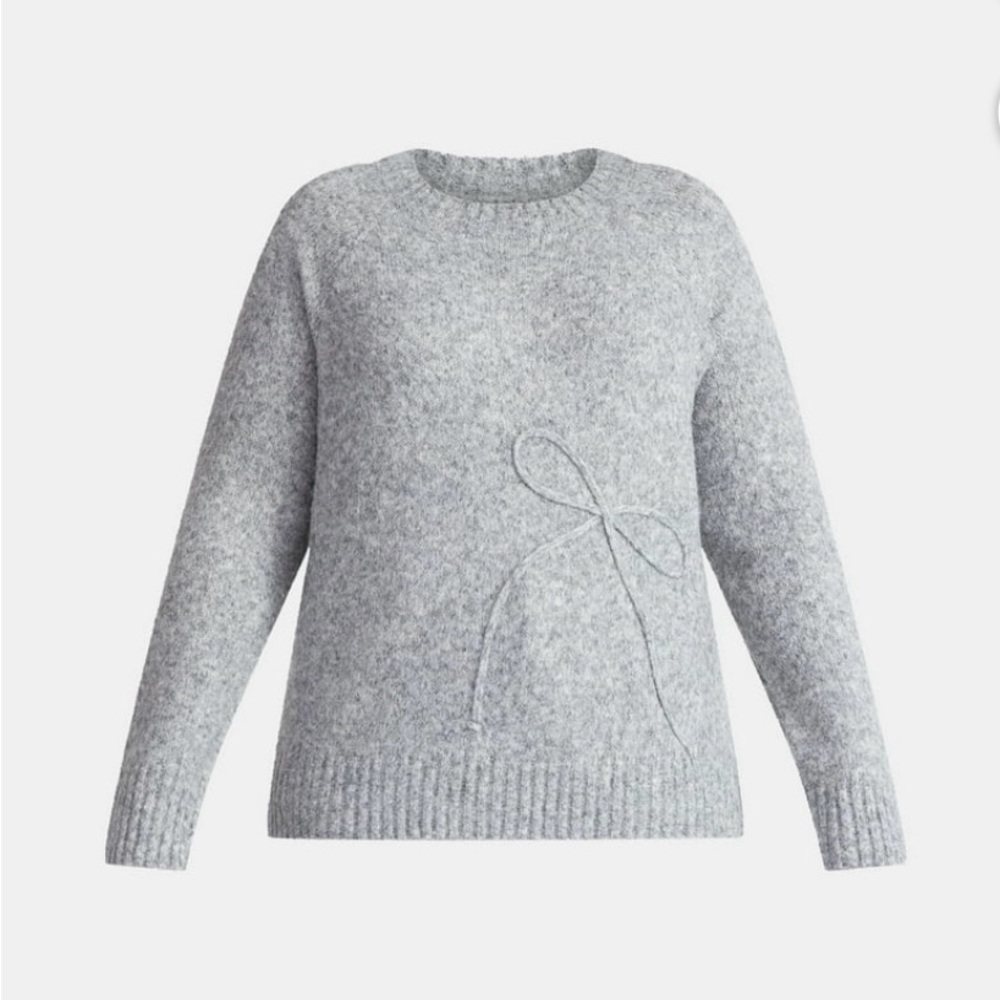 Terra & Sky Gray Sweater with Bow Accent. New with tags. Women’s size 2X